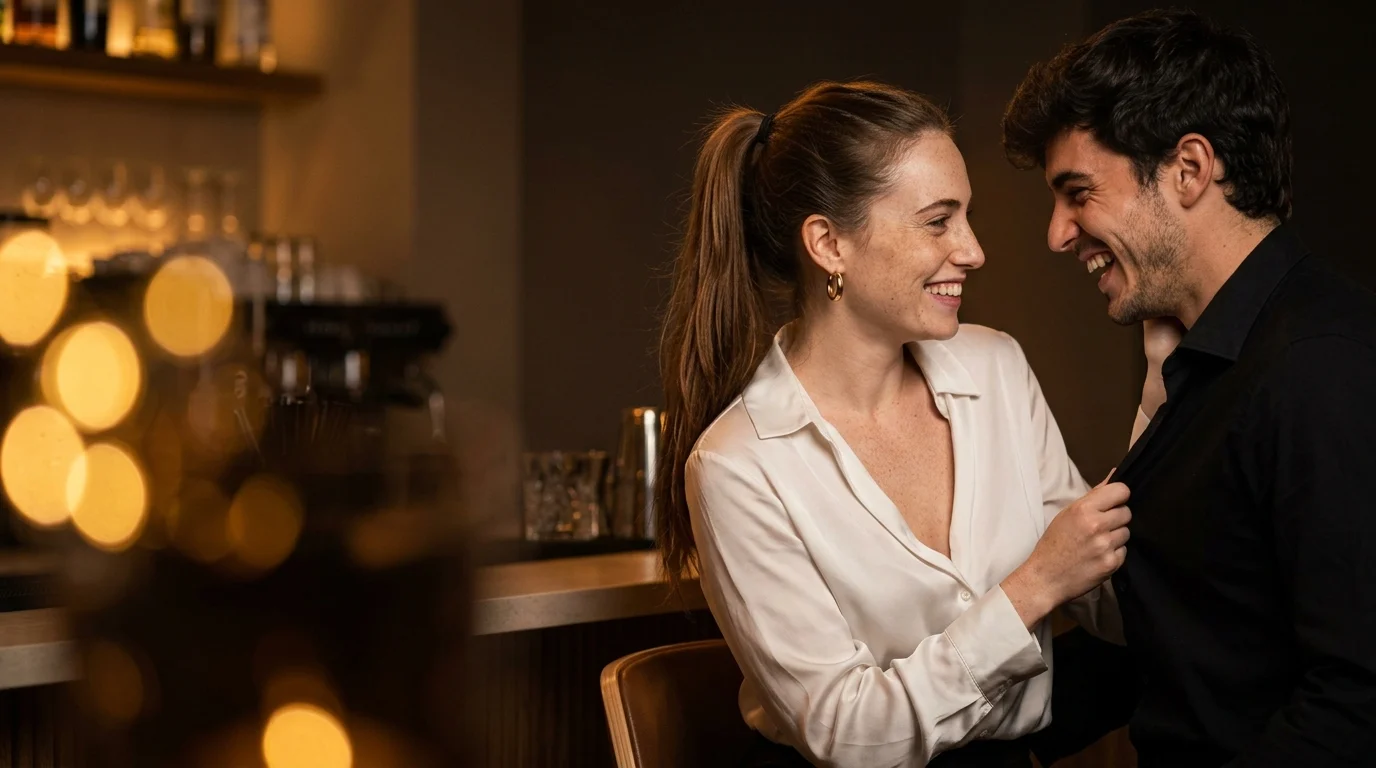 Au bar, ils se reconnaissent après avoir échangé sur leurs profils